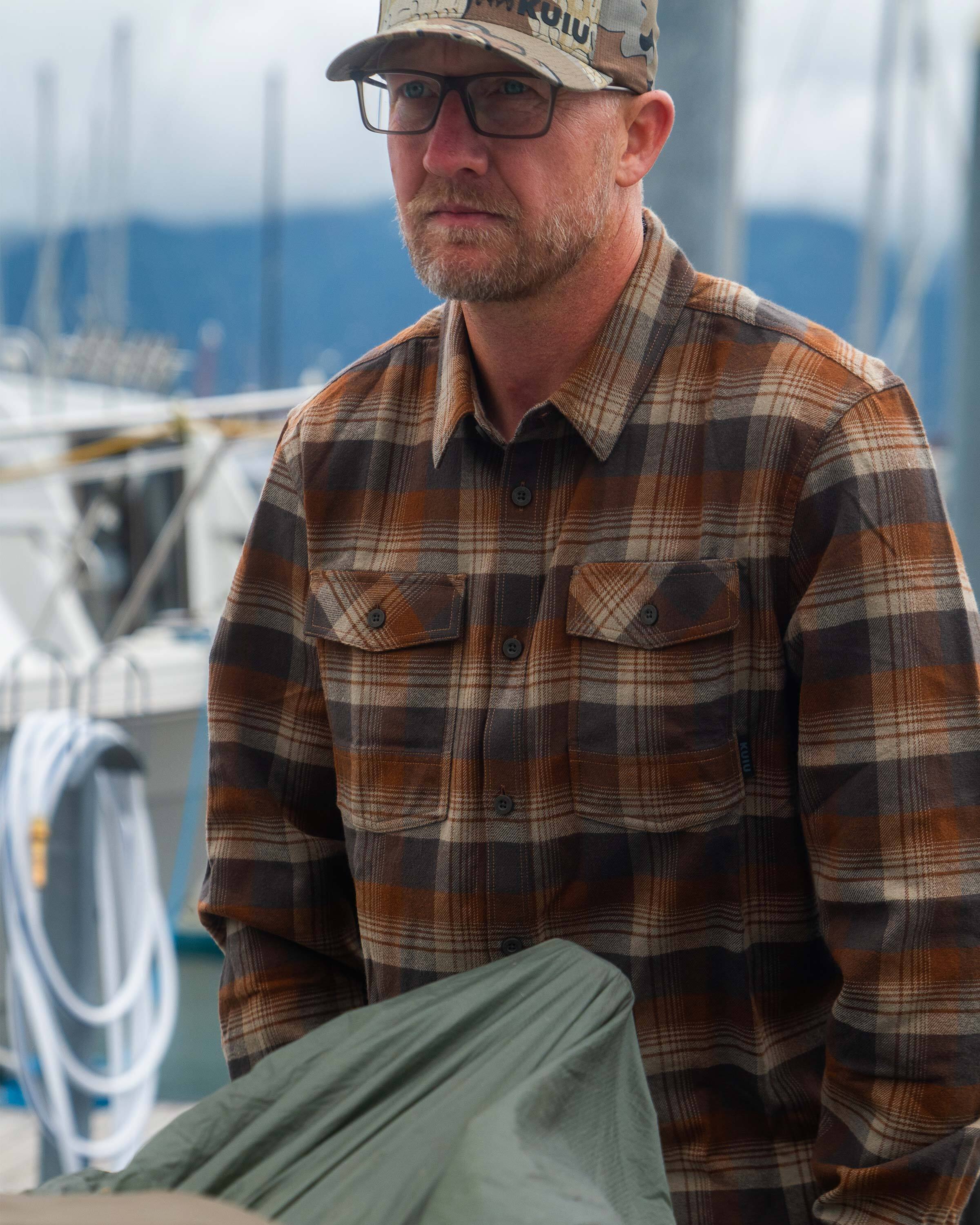 Field Flannel Shirt | Steel Blue Blockline - Image 3