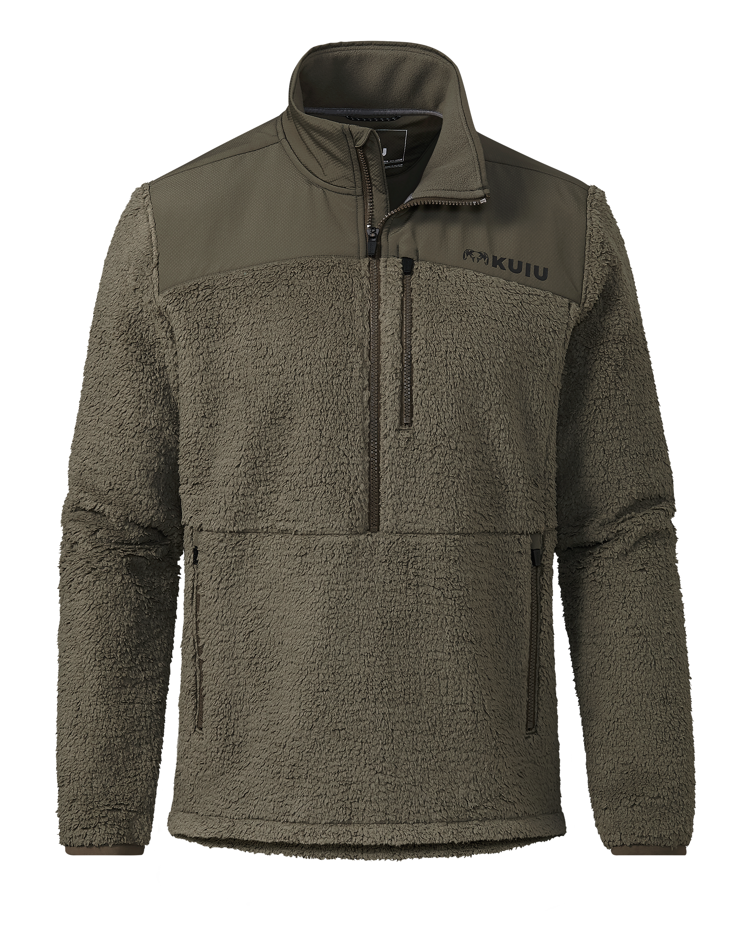 Sherpa Fleece Zip Pullover | Ash