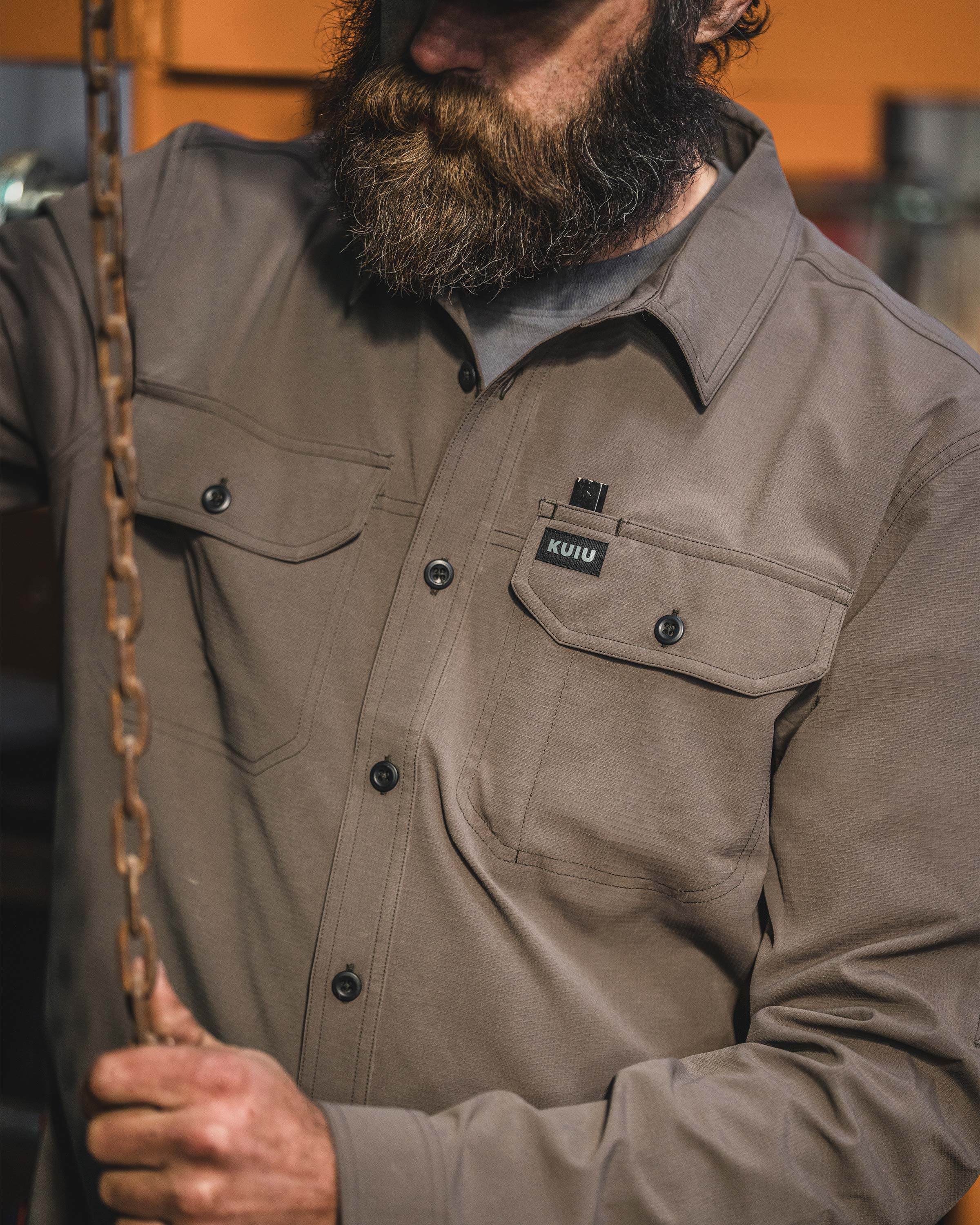 Gauge LS Work Shirt | Asphalt - Image 7