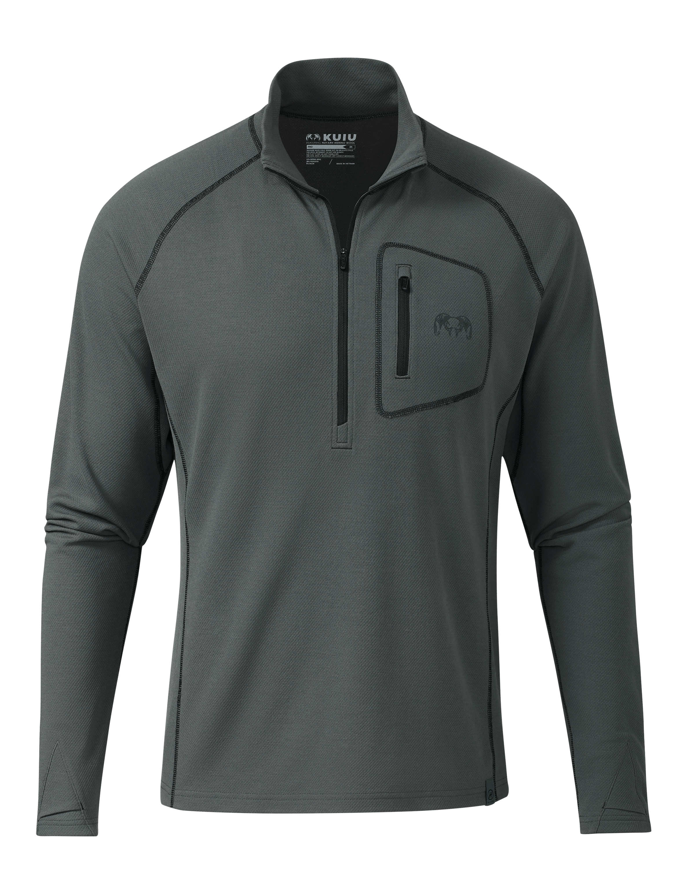 PRO Merino 200 Zip-T | Gunmetal