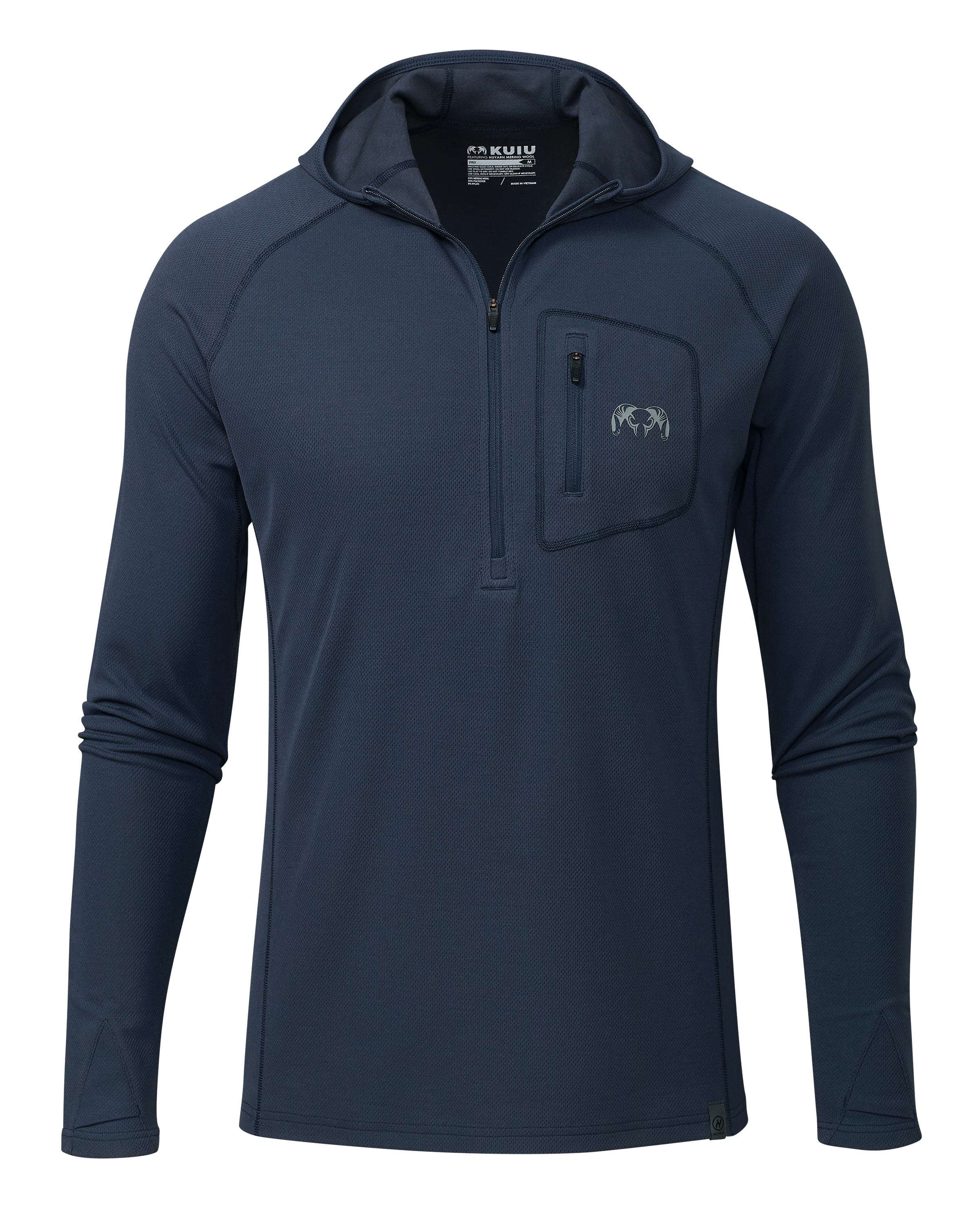 PRO Merino 200 Zip-T Hoodie | Steel Blue