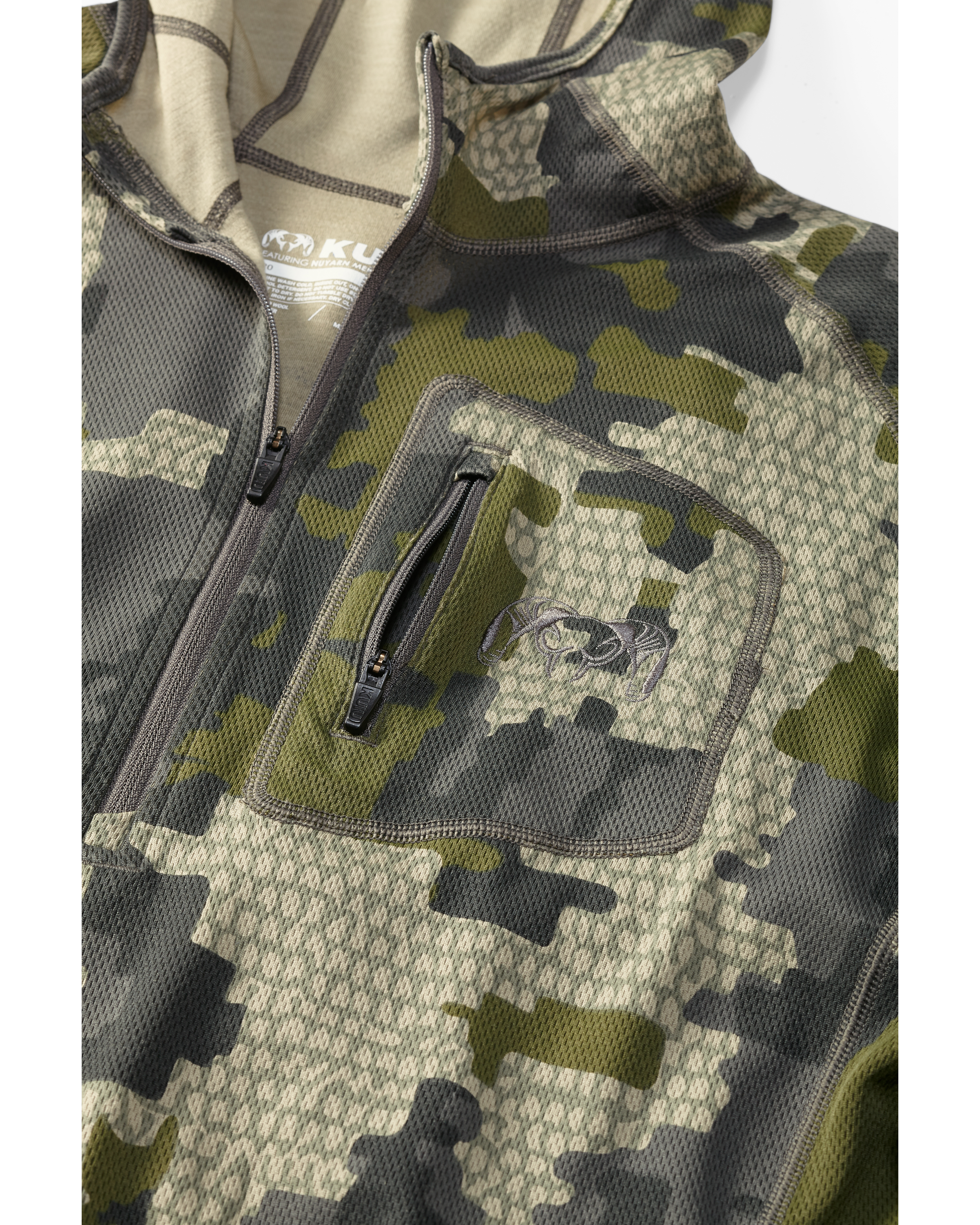 Alternative view of PRO Merino 200 Zip-T Hoodie | Verde