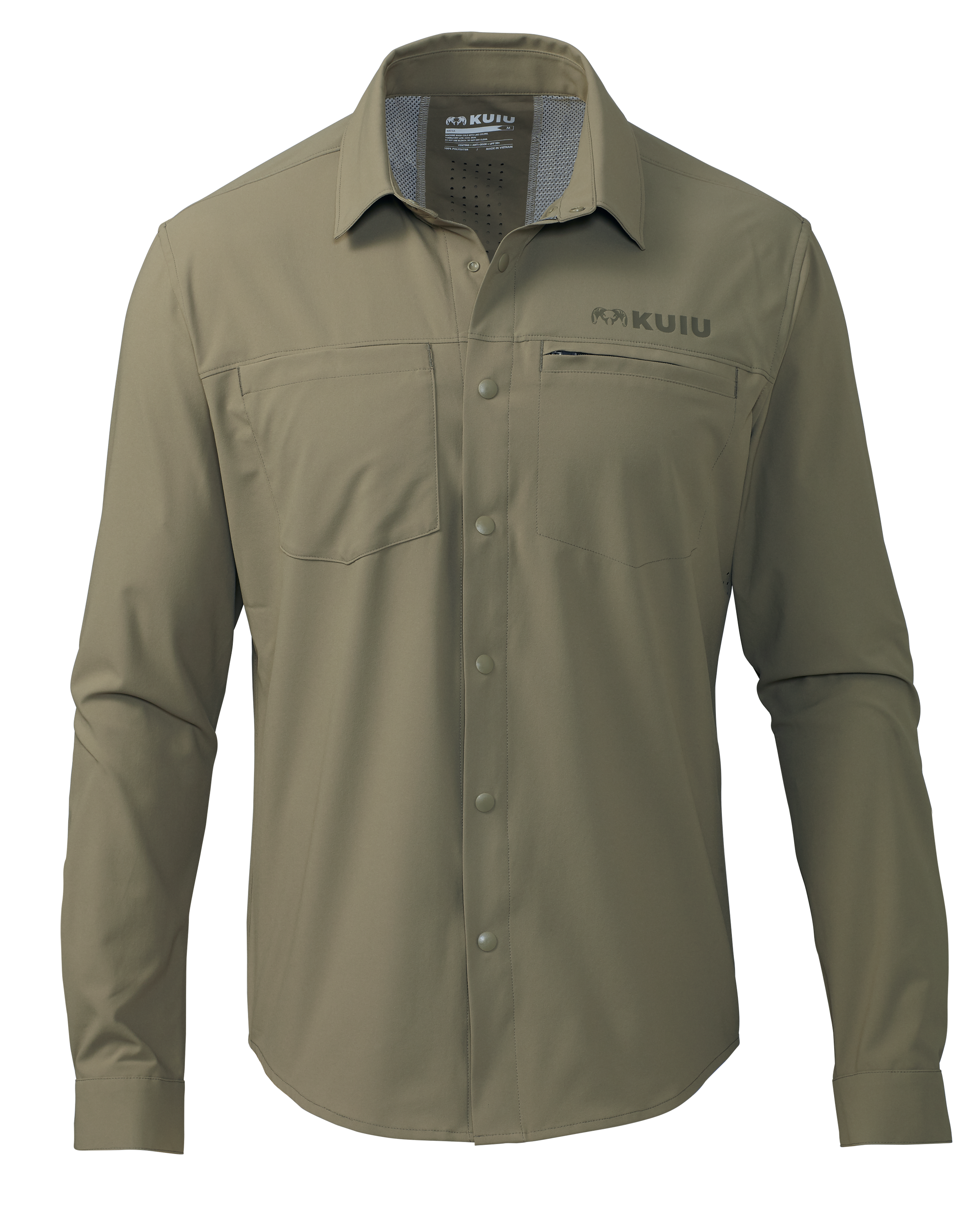 Mesa Vented LS Snap Shirt | Khaki