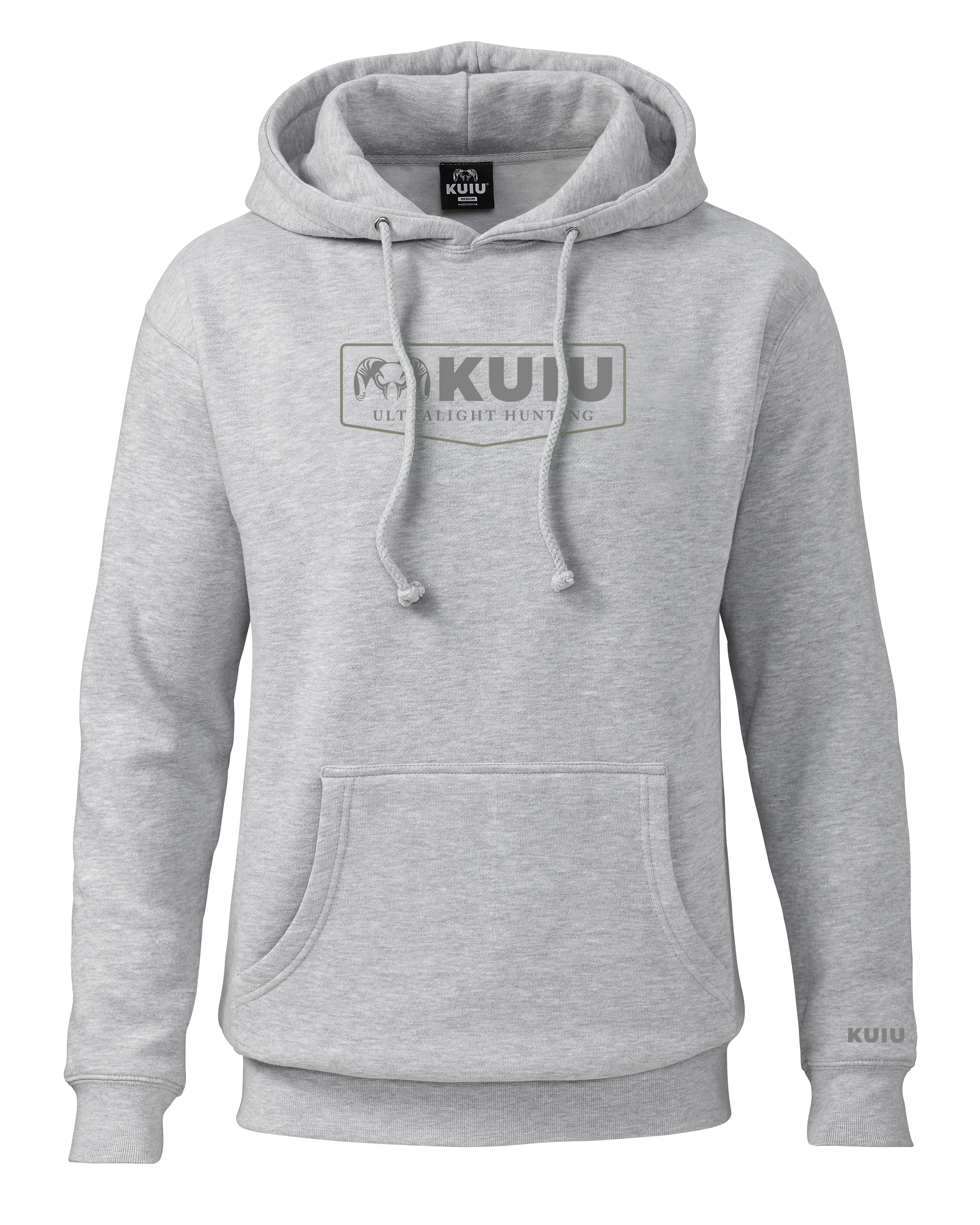 KUIU Shield Logo Hoodie | Heather Grey