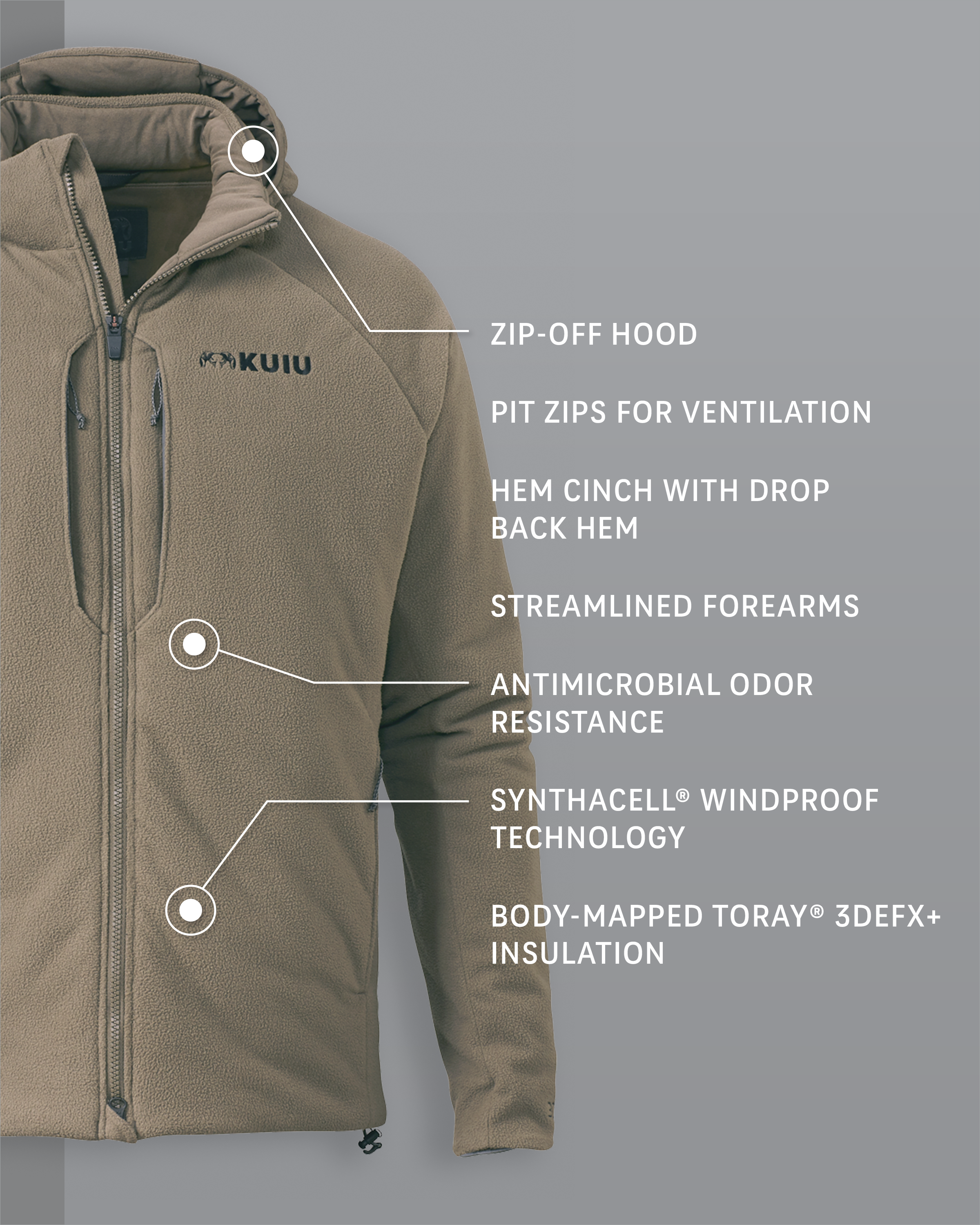Alternative view of Outlet KUIU Proximity Hooded Insulated Jacket | Ash Off-Shade
