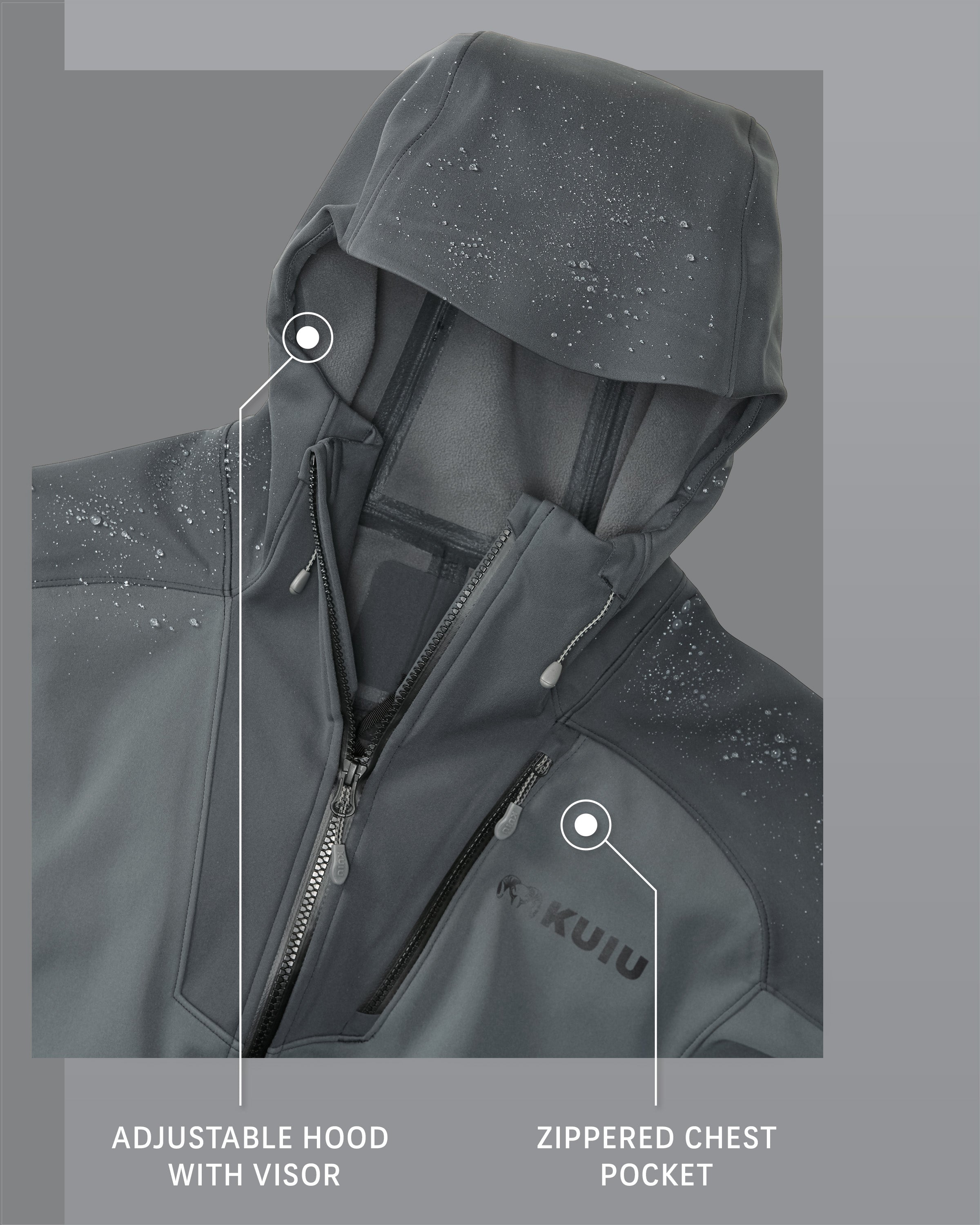 Axis Hybrid Hooded Jacket | Gunmetal - Image 3