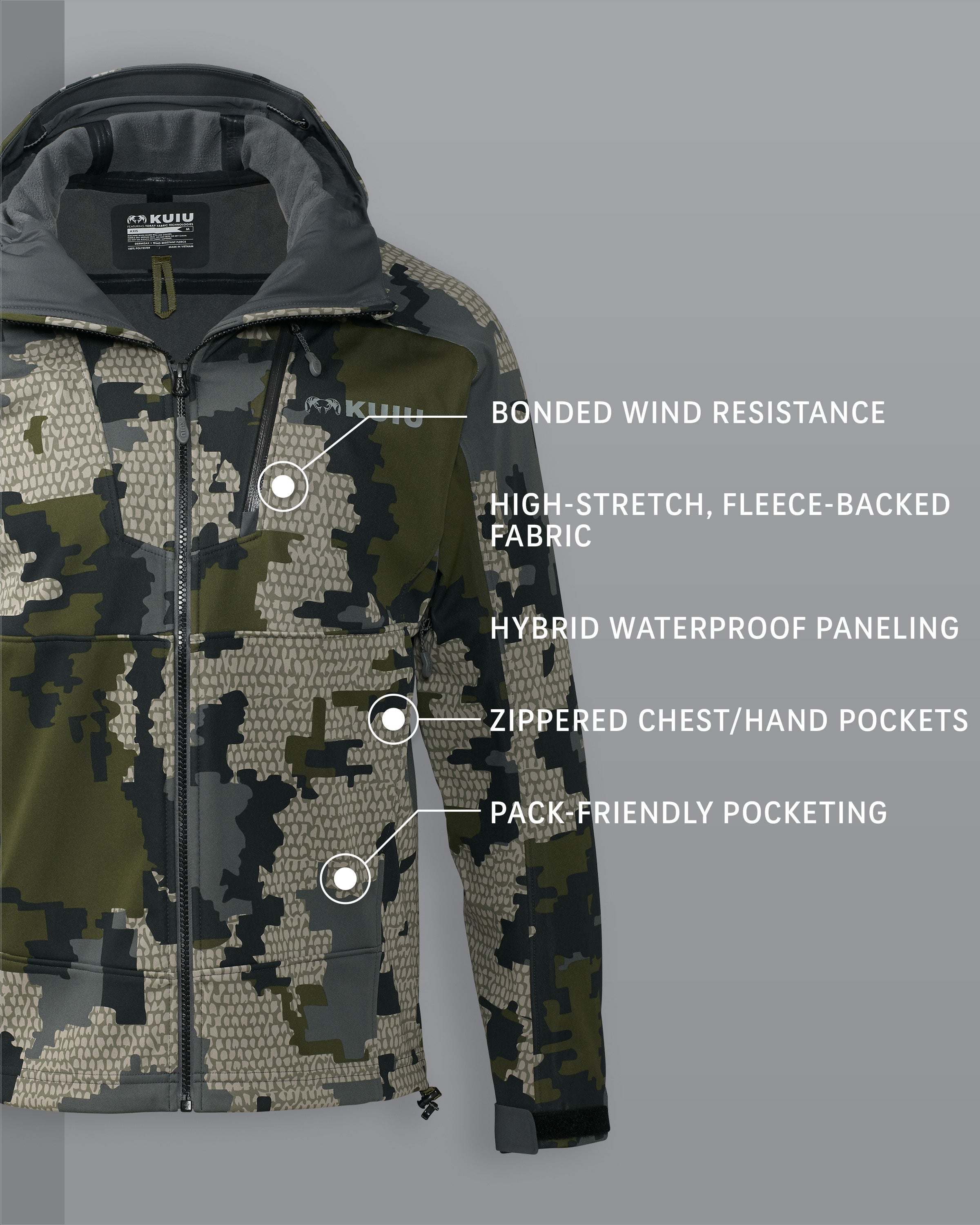 Alternative view of Axis Hybrid Hooded Jacket | Verde