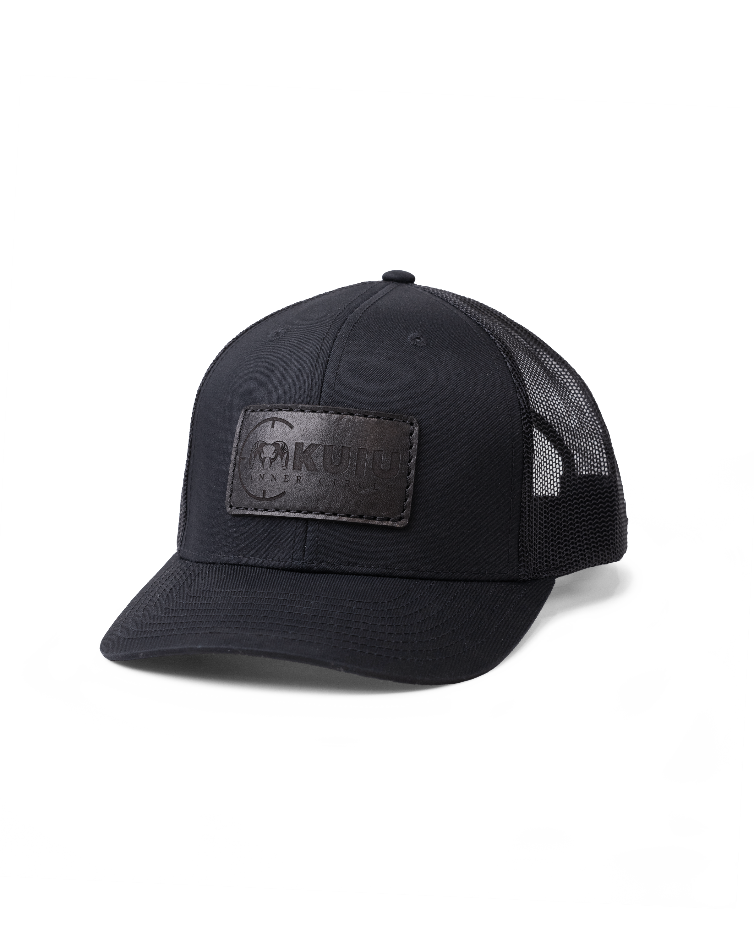 Inner Circle Leather Patch Hat | Black/Black