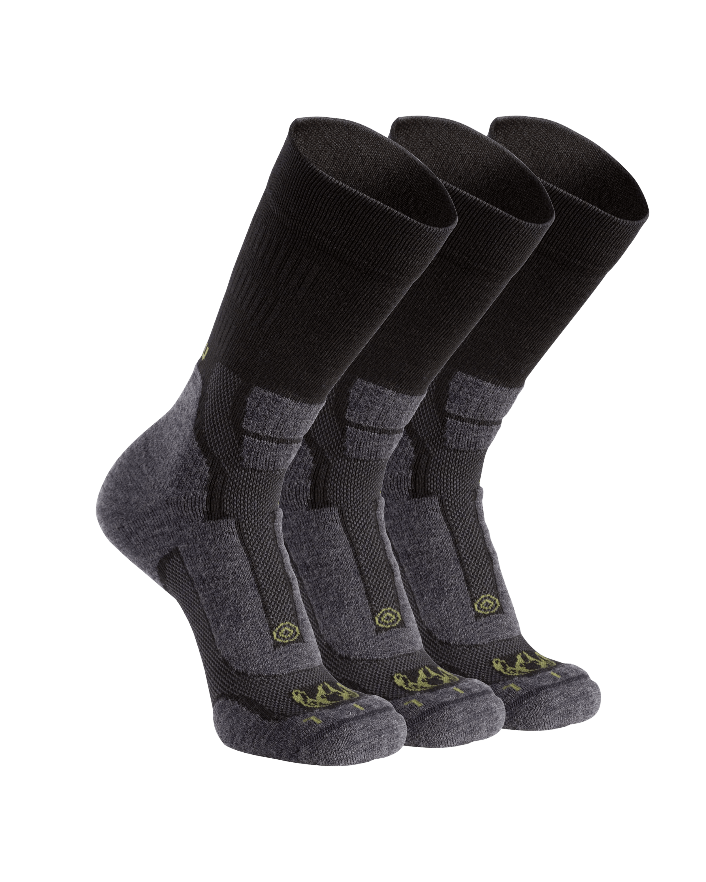 StrongWool Hybrid Crew Sock 3-Pair Pack | Grey Green
