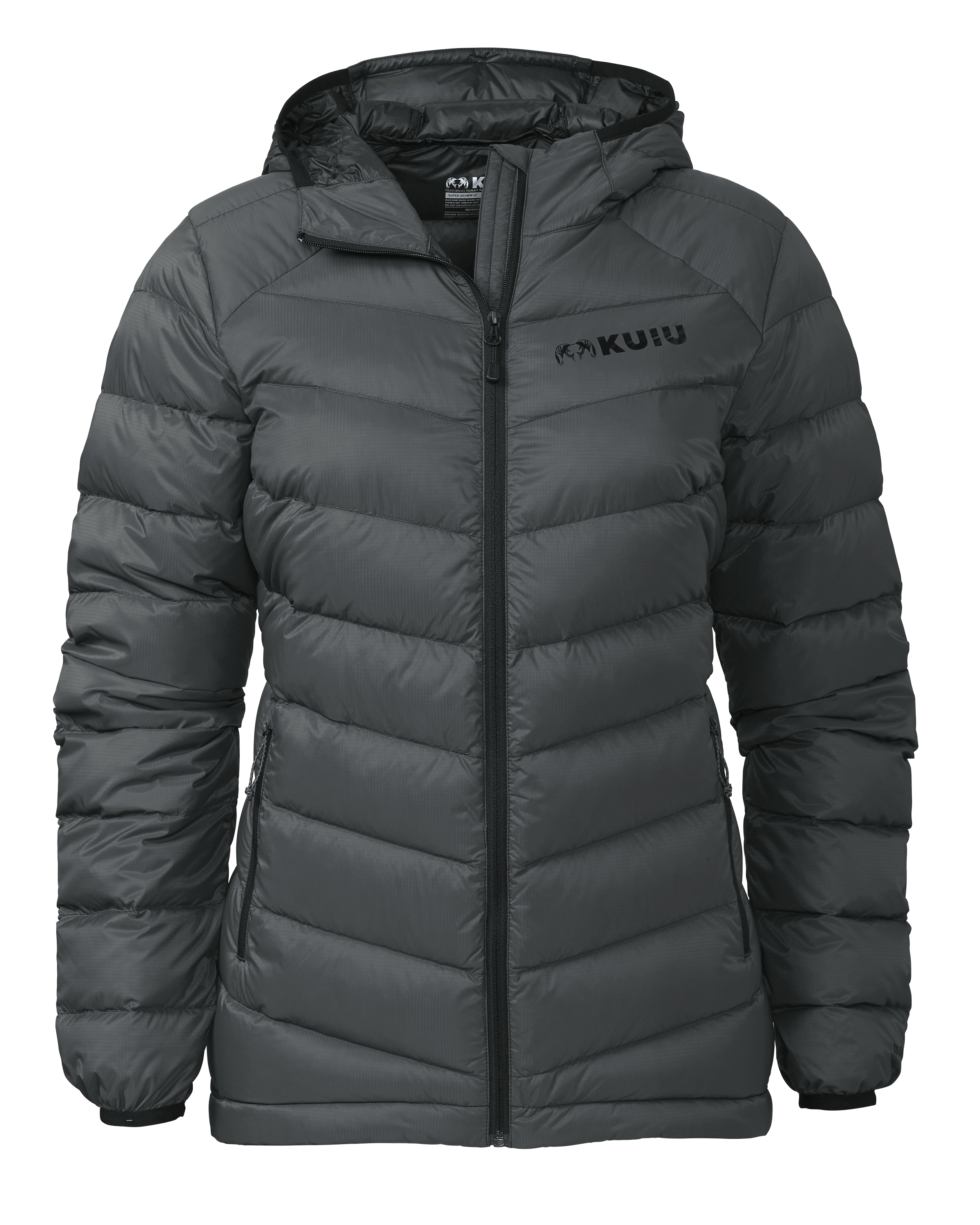 Outlet Women's Super Down LT Hooded Jacket | Gunmetal
