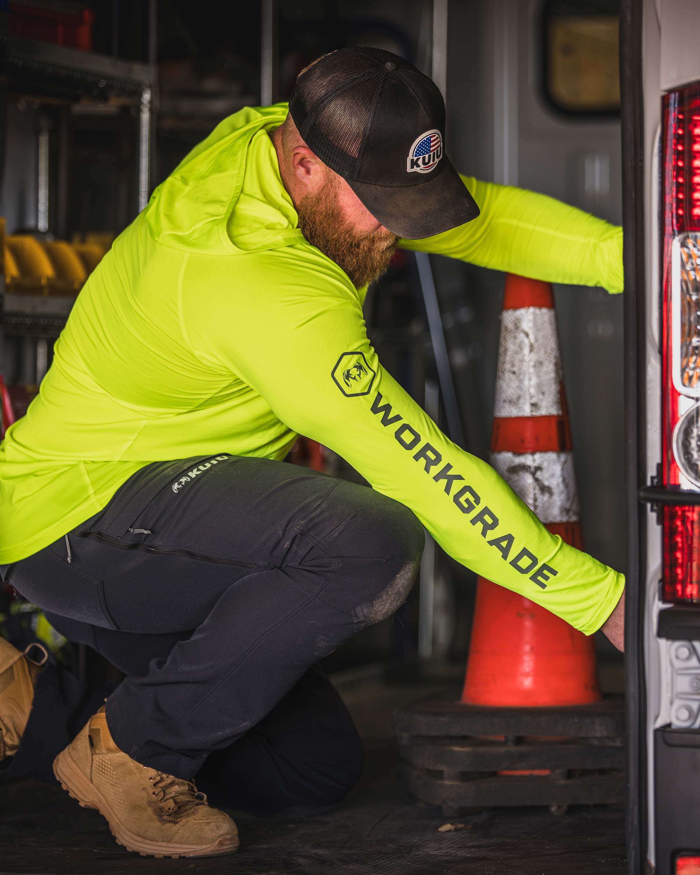 Workgrade Sun Hoodie | Blaze Orange - Image 5