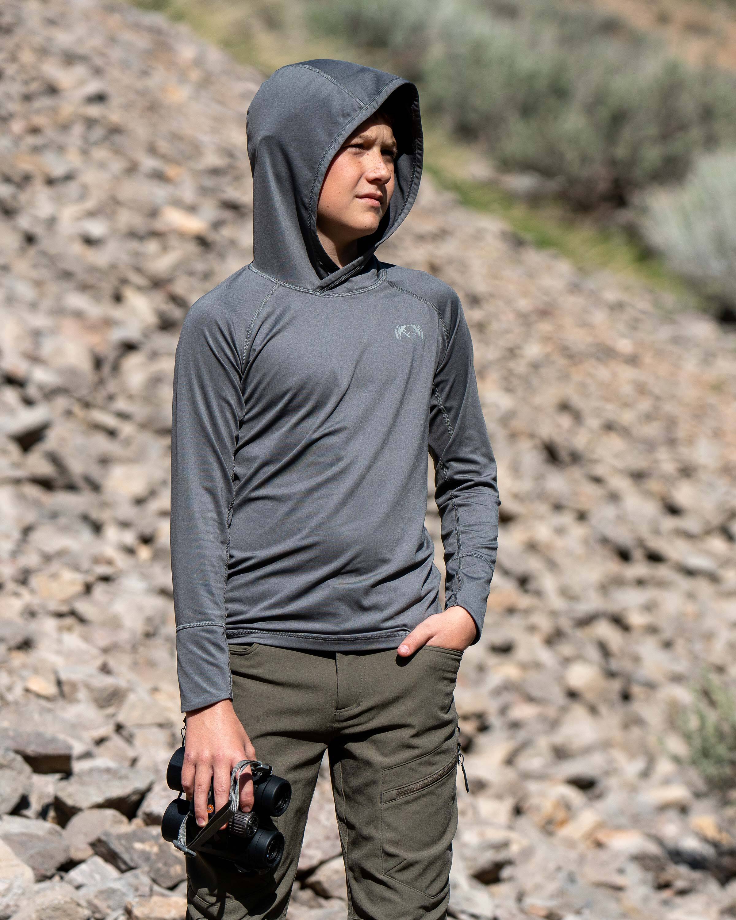 Youth Gila LS Hoodie | Stone - Image 3